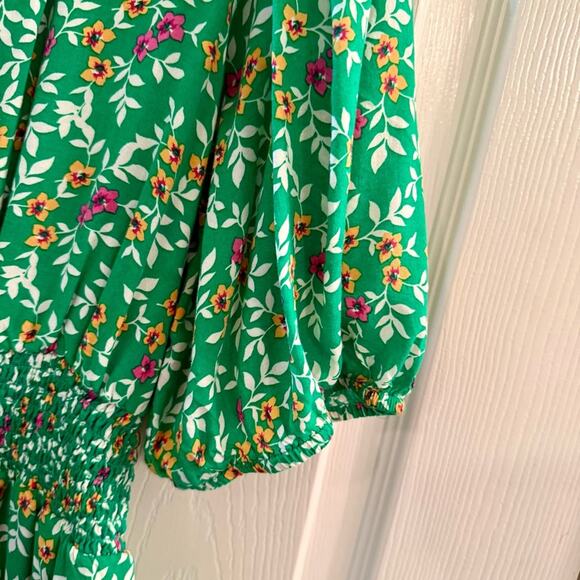 Draper James Womens XL Green Wrap Midi Dress Cottagecore Whimsical Dainty - Picture 3 of 8